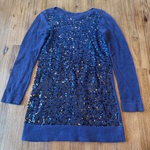GAP Kids Navy Long Sleeve Sequin Dress size L (10)